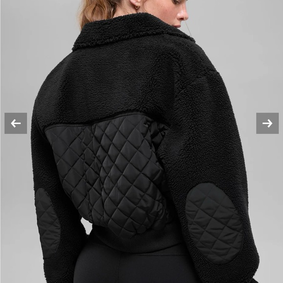 ALO Yoga Black Cropped Sherpa Jacket - Picture 7 of 7
